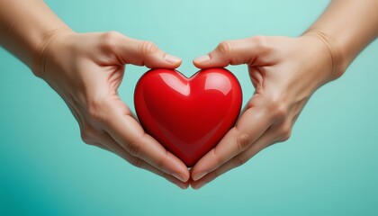 Fototapeta premium Embracing a Heart Between Hands