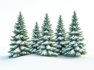 Obraz premium Snow-Covered Fir Trees in a Winter Landscape