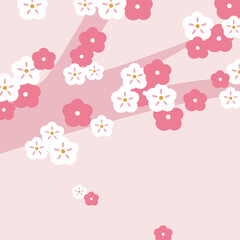 귀여운 벚꽃,봄,식물 일러스트