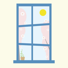 귀여운 벚꽃,봄,식물 일러스트