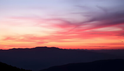 Obraz premium Serene Sunset over Majestic Mountain Range Peaceful Nature Landscape Photography