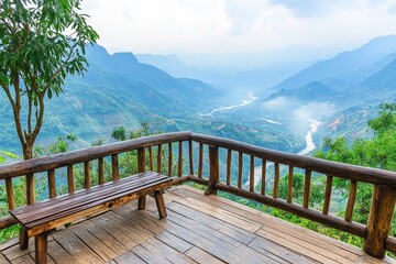 Scenic Viewpoint Overlooking Lush Green Valley and River Below
