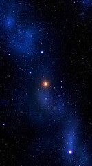 Fototapeta premium Celestial Tapestry Featuring a Shining Star Amidst a Galaxy of Light and Dark Stellar Clouds