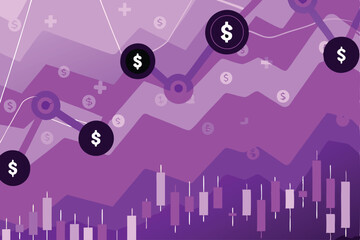 Generate a smooth, abstract image blending stylized financial icons (charts, graphs, currency symbols) with technological elements.  Prioritize a visually appealing, blended aesthetic.