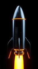 Fototapeta premium Rocket Ascending into the Darkness a Study of Space Exploration and Technological Advancement