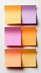 Obraz premium Pastel Colored Sticky Notes Arranged on White Background