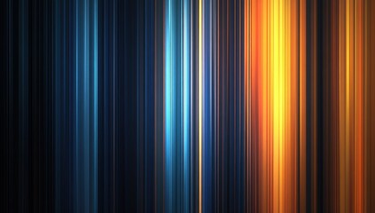 Vibrant Abstract Vertical Stripes in Blue, Orange, and Black with Light Reflections Creating a Dynamic and Colorful Background or Texture for Design Projects