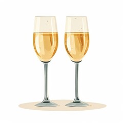 an AI Image Generator, a Glass of Champagne Against a White Background