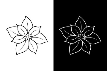 Jasmine Flower Outline. Perfect for Relaxing Botanical Coloring