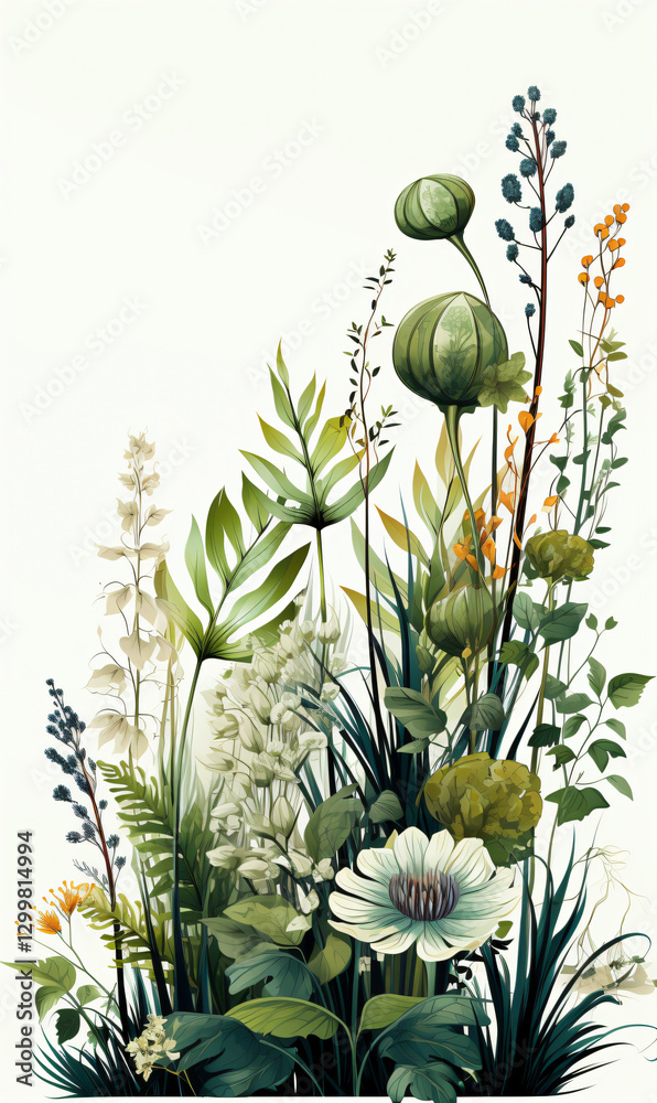 Poster a beautiful bunch of freshly cut flowers displaying a mix of colors and shapes in a charming arrange