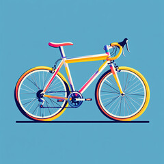 Fototapeta premium Bicycle set against a deep blue background creating a stunning visual contrast that captivates the eye and inspires joy
