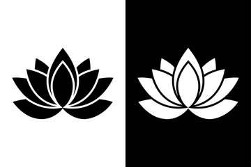 Minimalist Lotus Icon Bold & Beautiful in Black