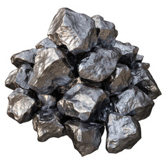 Pile of Metallic Rocks Showing Texture and Geological Composition Study