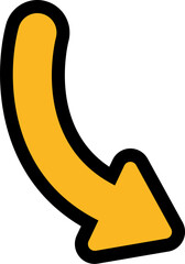 vector illustration of a yellow arrow
