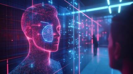 Biometric Data Visualization: Futuristic Technology and Human Interface