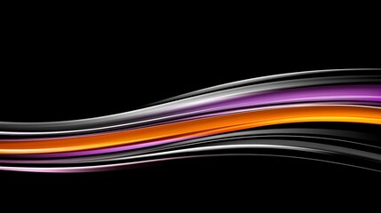 Abstract Swirling Orange Purple Black Wave Design