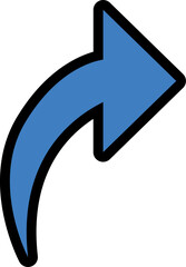 blauer Pfeil mit schwarzem Rand