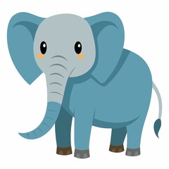 funny elephant cartoon on white background