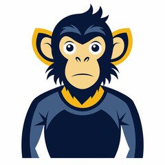 Naklejka premium a cute monkey vector illustration on white background 