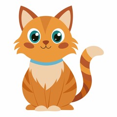 a cute cat on white background