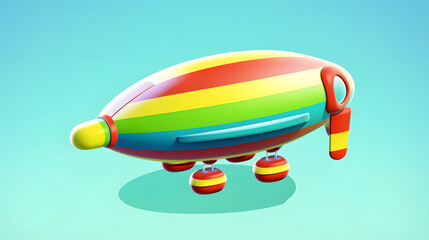 Blimp isometric Cartoon 3D