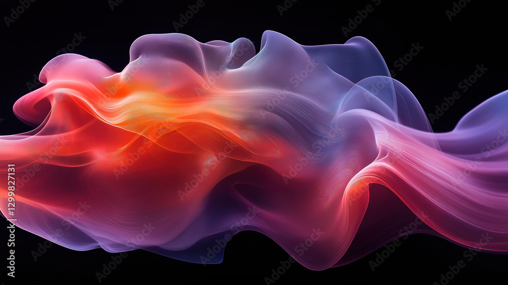 Wall mural abstract colorful smoke swirls drifting against a dark background creating a vibrant visual effect