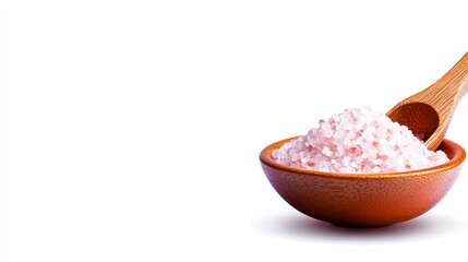 Himalayan Pink Salt in Wooden Bowl with Spoon