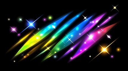 Obraz premium Rainbow Light Streaks Abstract Art Design