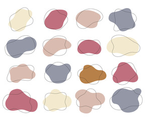 Abstract fluid shape organic blob forms collection