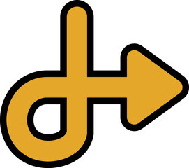 vector illustration of a yellow arrow