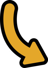 vector illustration of a yellow arrow