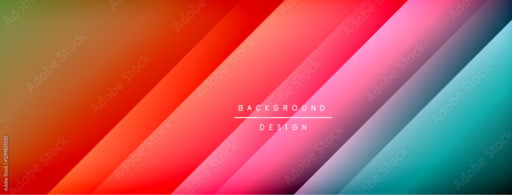 Aufkleber Dynamic shadow lines with gradient colors geometric background