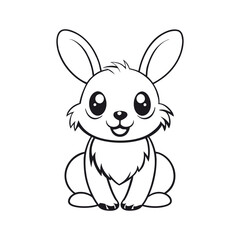 Bunny Coloring pages vector on white background