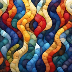 Fototapeta premium Wavy, Colorful, Abstract Forms, Textured Background