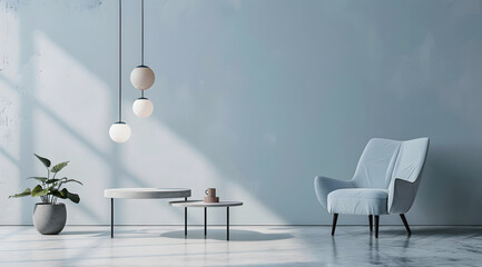 Fototapeta premium Bright and open interior decoration space 