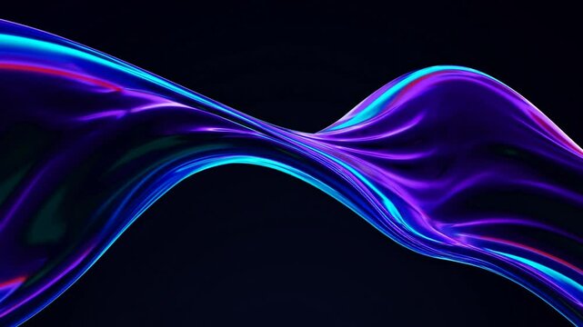 Abstract Glowing Wave Shapes in Ultraviolet Spectrum, Futuristic Neon Light Curves, Dynamic Purple Blue Gradient Design, Modern Digital Background, Vibrant Energy Flow, Creative Technology Texture 