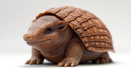 Fototapeta premium Playful armadillo figurine studio setup product photography neutral background