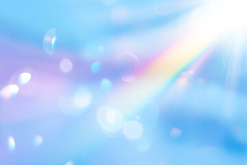 Shiny flare blue orange purple prismatic light bokeh iridescent background