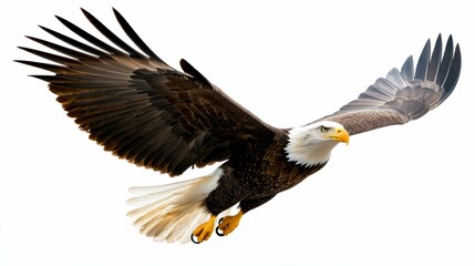 Obraz premium American Bald Eagle in Flight, Wings Spread Wide