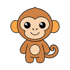 Cute Cartoon Monkey Illustration