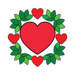 Colorful Heart Wreath Design for Valentine's Day