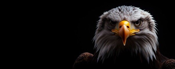 American Bald Eagle Portrait Dark Background