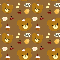 seamless pattern with teddy bear
