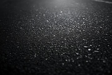 Close-up of dark asphalt road surface texture. Ideal for backgrounds, showcasing road conditions, or adding depth to automotive designs.