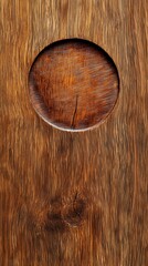 Fototapeta premium Elegant Wood Grain Detail Circular Inset Design with Rich Brown Tones Unique Natural Pattern
