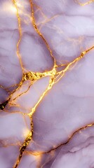 Golden Veins in Purple Marble Texture Background