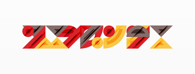 Abstract geometric background shapes forming a modern, symmetrical pattern. Bold contrast, smooth gradients, dynamic composition, futuristic style