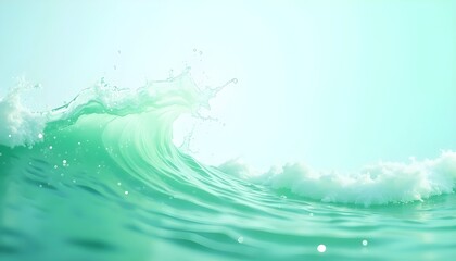 A captivating depiction of blue water with delicate shimmering effects, forming smooth, flowing wave patterns against a clean white background.
