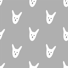 Seamless pattern with white dogs
