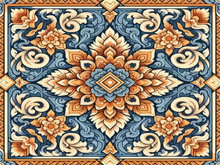 thai style painting traditional tribal 